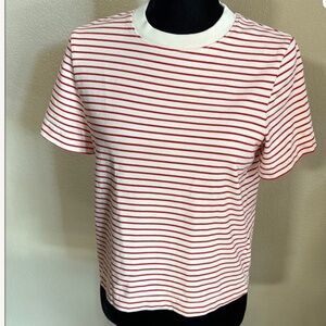 COS “The Clean cut t shirt” Top red & white Striped